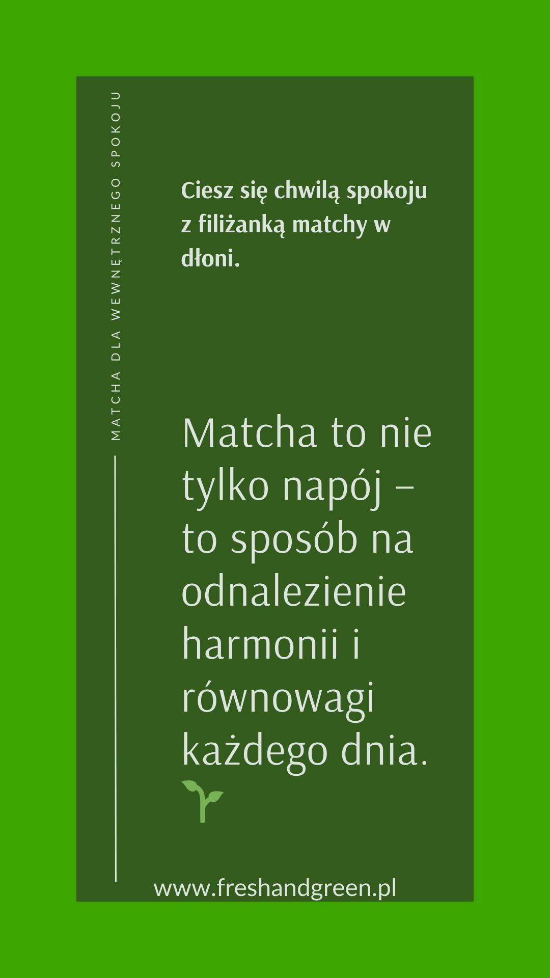 CIESZ SIĘ CHWILĄ SPOKOJU Z FILIŻANKĄ MATCHY W DŁONI.
Matcha to nie tylko napój – to sposób na odnalezienie harmonii i równowagi każdego dnia. 🌱
Każda filiżanka matchy to moment na zatrzymanie się i złapanie oddechu. 🍃
Poczuj, jak Twoje ciało i umysł relaksują się z każdym łykiem matchy. 🧘♀️
Pij matchę i odkryj, jak może pomóc ci znaleźć wewnętrzny spokój i odprężenie. 🍵#freshandgreen #matcha #zdrowie #harmonia #wellnessSprawdź nasze profile:
Instagram: https://www.instagram.com/freshandgreen1/
Facebook: https://www.facebook.com/freshgreentea/
YouTube: https://www.youtube.com/@freshandgreen1
Nasza strona internetowa: https://www.freshandgreen.pl