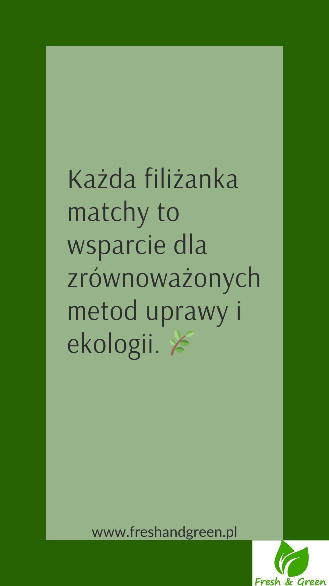 PIJĄC MATCHĘ, WSPIERASZ SIEBIE I PLANETĘ.
Wybierając matchę, wybierasz zdrowie dla siebie i przyszłość dla naszej planety. 🌍
Każda filiżanka matchy to wsparcie dla zrównoważonych metod uprawy i ekologii. 🌿
Z matchą dbasz o swoje zdrowie, jednocześnie wspierając środowisko. ♻️
Pij matchę, aby zadbać o lepszą przyszłość dla siebie i naszej planety. 🍵#freshandgreen #matcha #zdrowie #harmonia #wellnessSprawdź nasze profile:
Instagram: https://www.instagram.com/freshandgreen1/
Facebook: https://www.facebook.com/freshgreentea/
YouTube: https://www.youtube.com/@freshandgreen1
Nasza strona internetowa: https://www.freshandgreen.pl